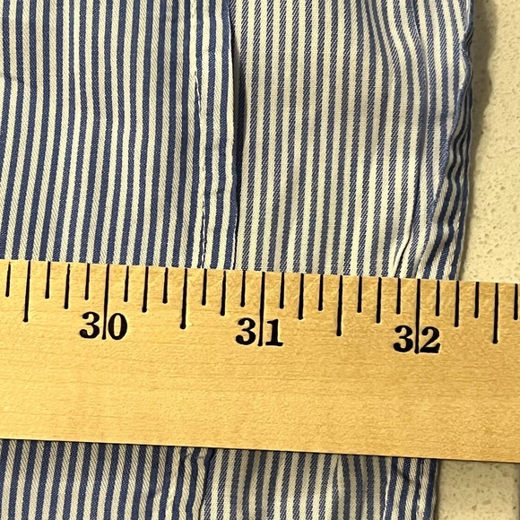 Gitman Bros Gold Men’s Large 16.5 Blue and White Striped Button Down - Picture 8 of 9